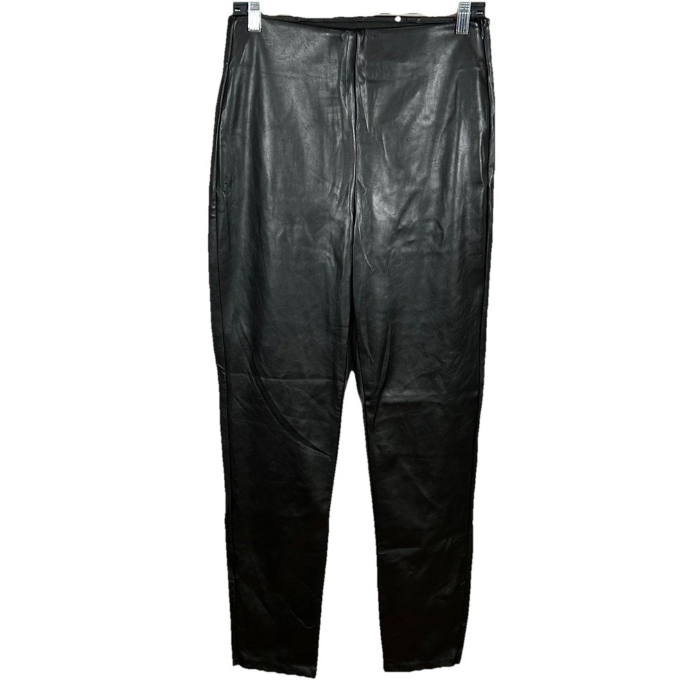 Old Navy Faux Leather Pants Women's Size 10 Tall Skinny Extra High Rise Black